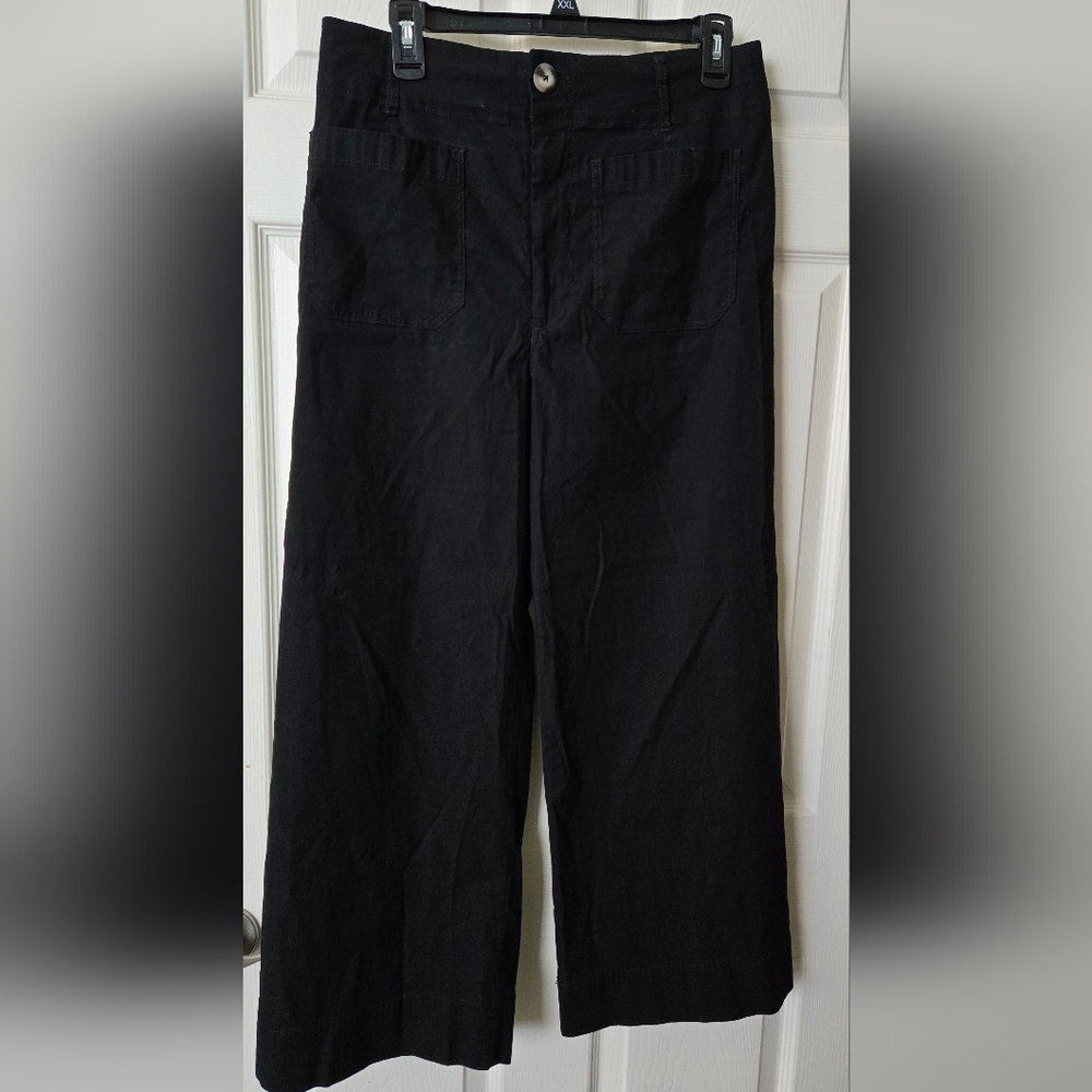 Anthropologie Maeve Colette Black Wide Leg Pants Size 31